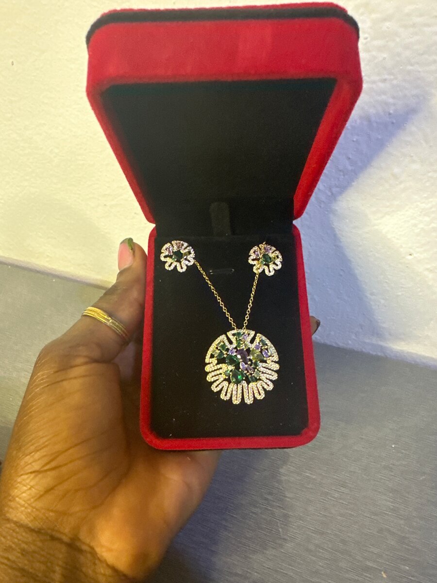 Ensemble Collier et Boucles Strass