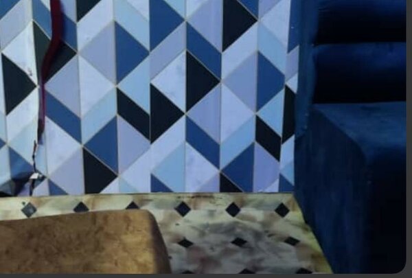 Papier peint géométrique bleu