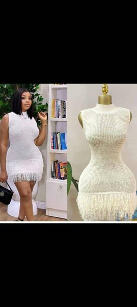 Robe Blanche à Franges Élégante