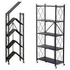 5 tier storage rack- foldable, wheels