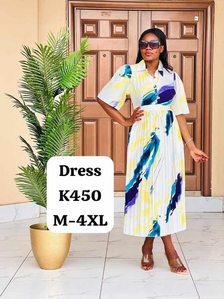 Women's long dress with print M-4XL