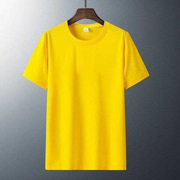T-shirts jaune couleur unique
