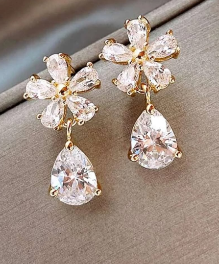 Beautiful fashionable earrings flowers