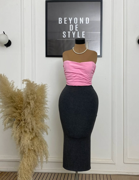 SWEET GIRL RUCHED CORSET TOP.