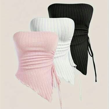 Top bustier côtelé