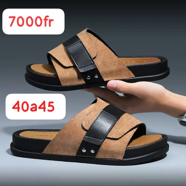 Sandales Homme en Cuir Confort