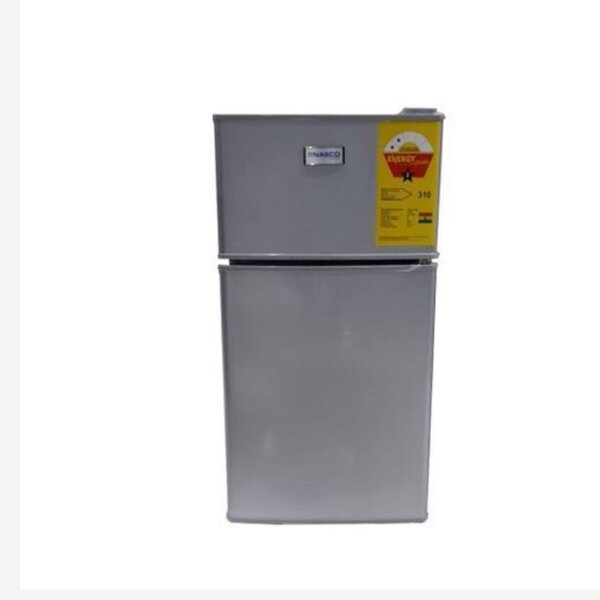 NASF2-80FL Double Door Table Top Fridge - 58 Liters - Silver