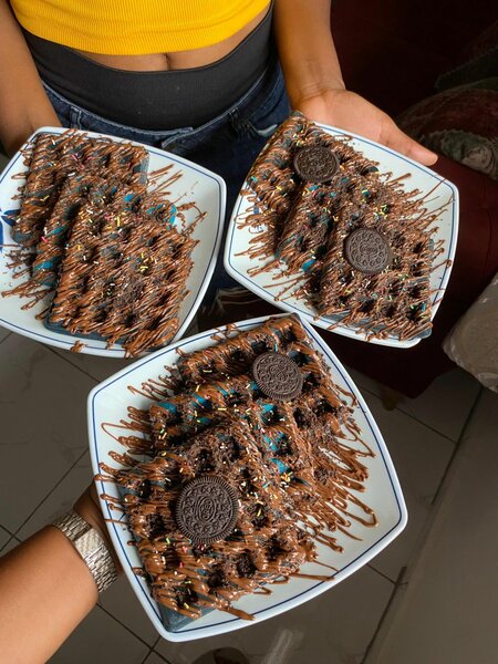 Gaufres colorés bleu