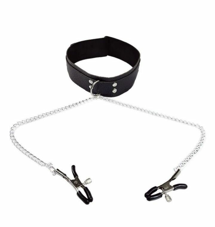 Collier BDSM avec Pinces