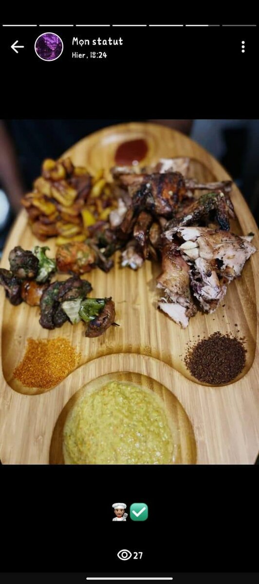 Poulet africain flambé