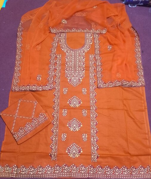 Cotton lawn 4side dupatta