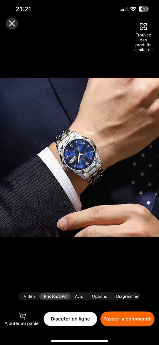 Montre PORDAGAR Fond Bleu