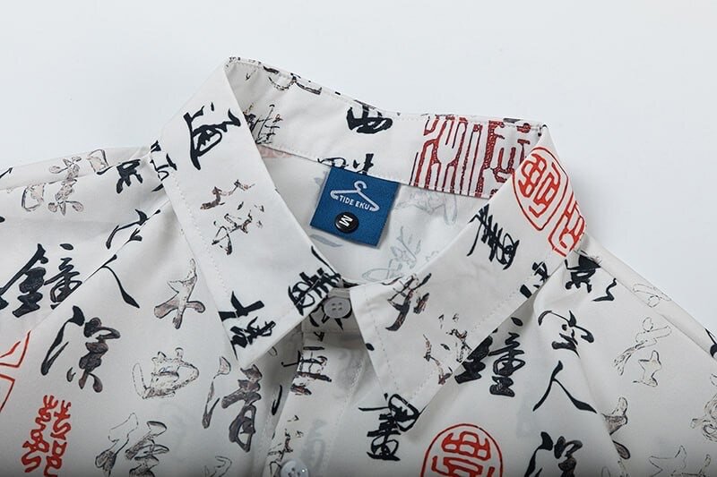 Рубашка с каллиграфией «Шодо»