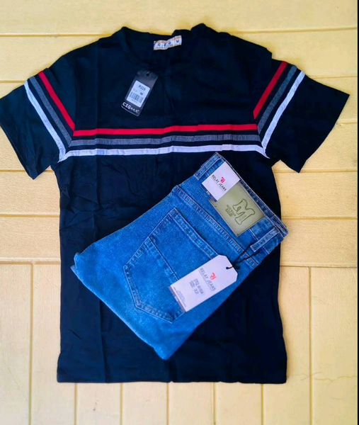 combo of a trousers and t shirt 