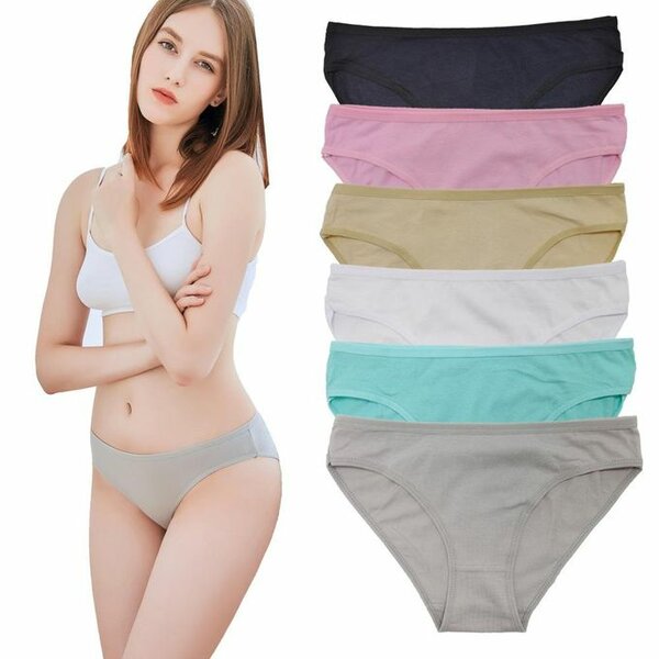 Fashion 6 Pieces Of Ladies cotton Panties Set- Multicolour