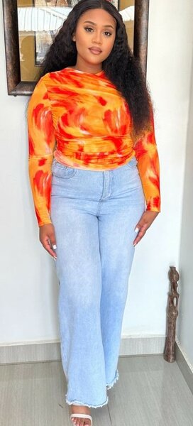 Orange Mesh Top 🍊 M&L