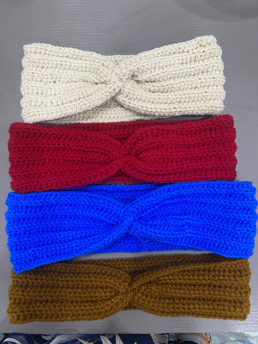 Bandeau en tricot coloré