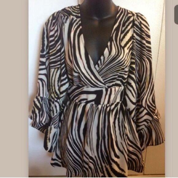 Haut en soie à motifs zébrés