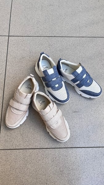 Кожаные летние кроссовки