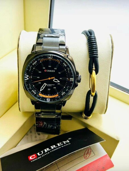 Montre Curren noir + bracelet avec coffret