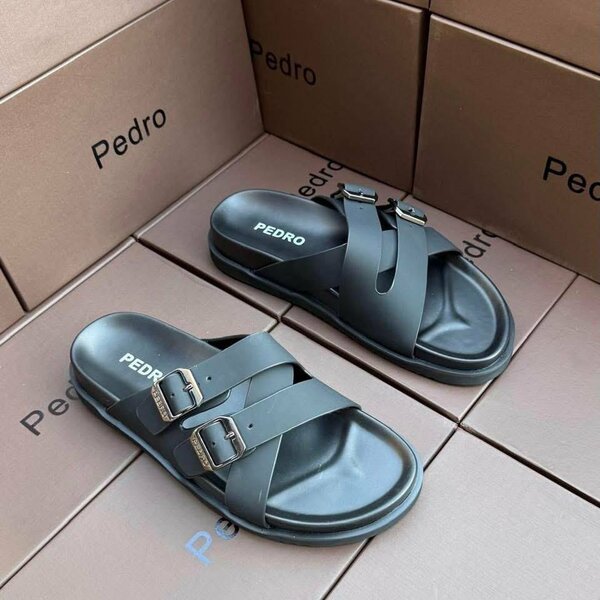 Sandales Pedro en cuir noir