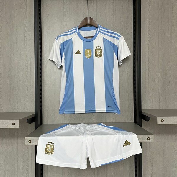 Ensemble maillot+short argentine enfant promo aujourd'hui