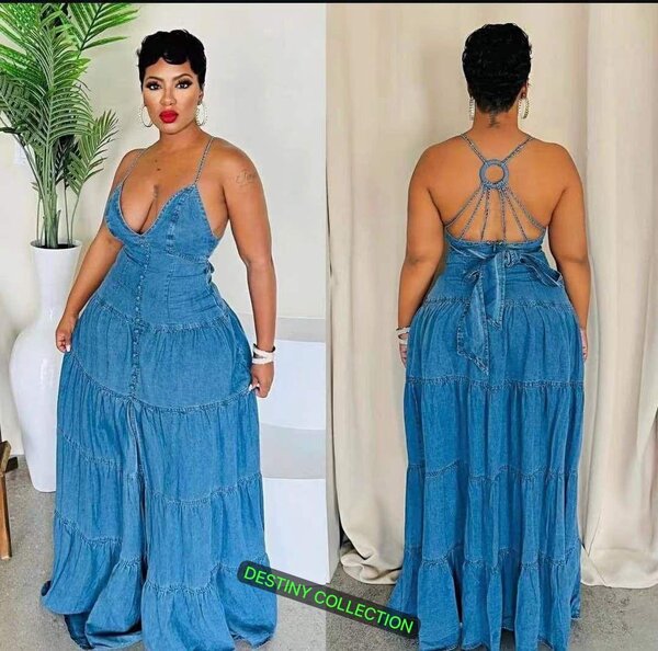 Robe longue en jean élégante