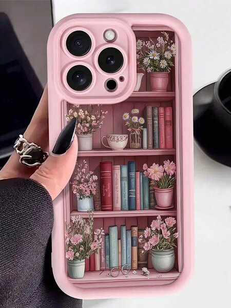 Coque iPhone motif bibliothèque