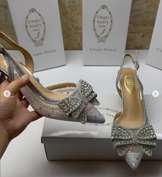 grey shoes with bow tie