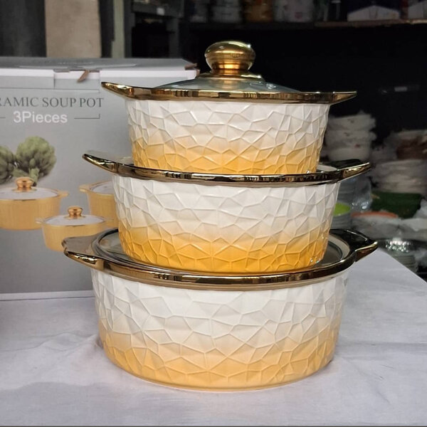 Set de casseroles en céramique 3 pièces