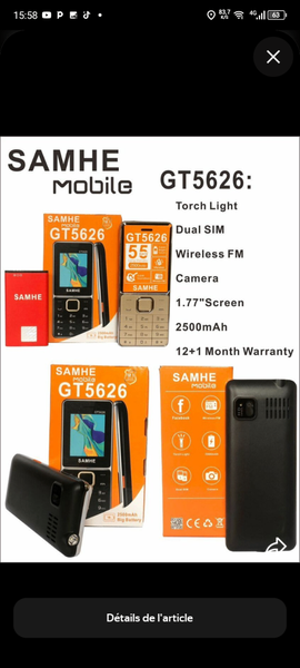 Téléphone SAMHE GT5626 Dual SIM