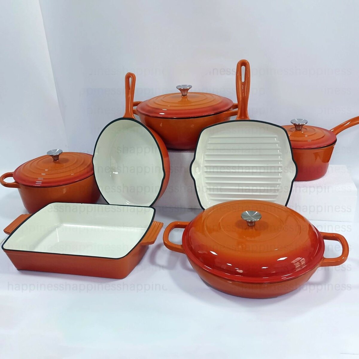 7pcs Enamel Cast Iron