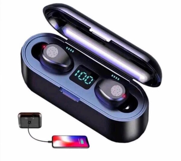 Bluetooth earbuds with PowerBank F9 Black