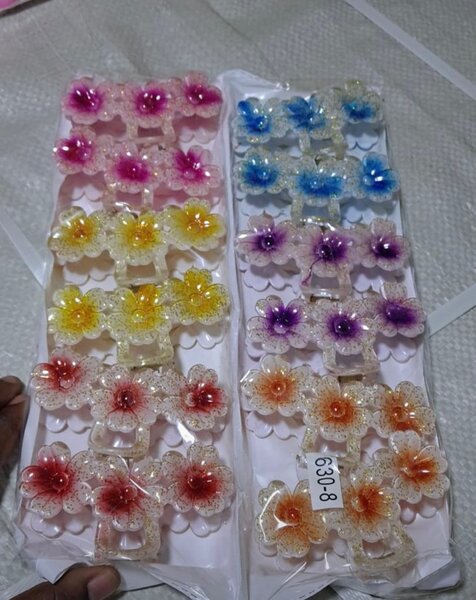 Pinces à cheveux fleurs colorées