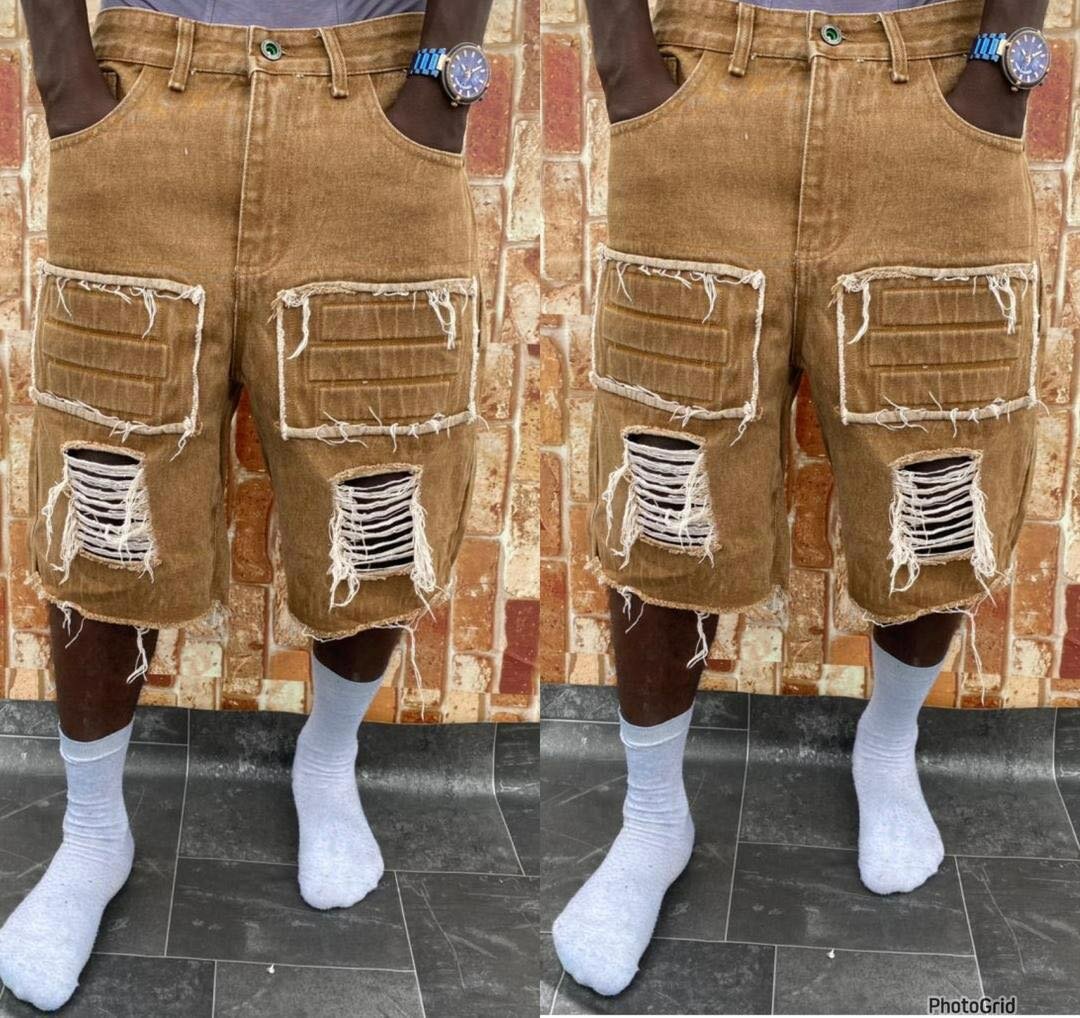 Shorts en denim déchiré homme