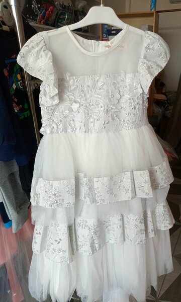 Girls brocade and tulle dress