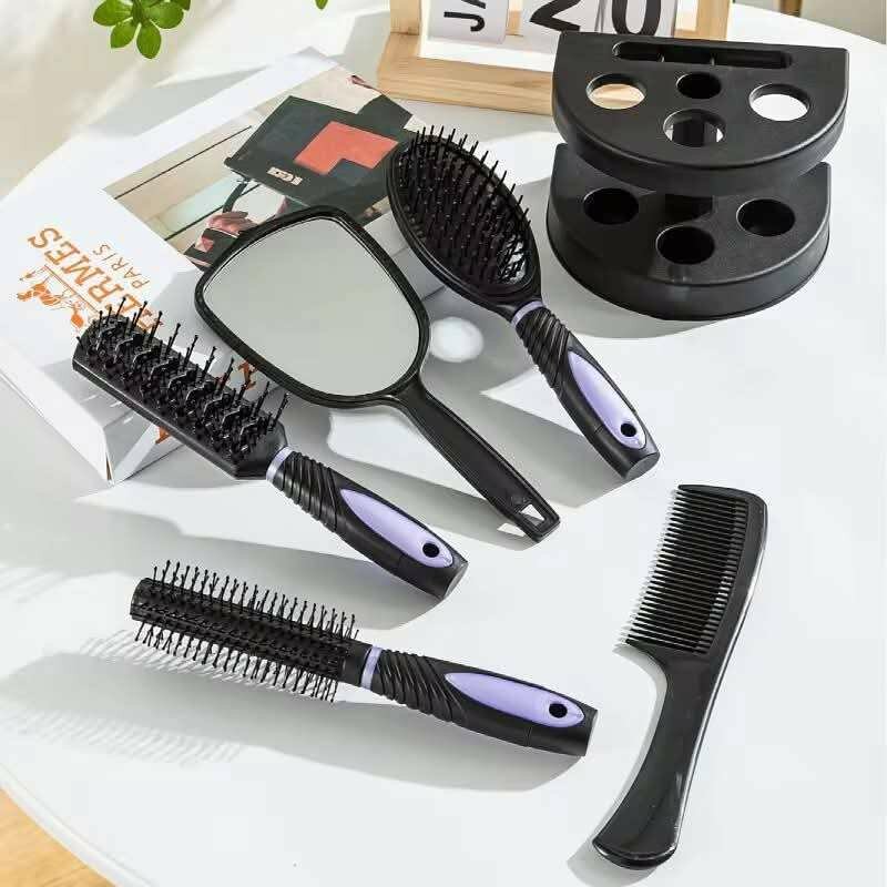 Ensemble brosses cheveux et miroir
