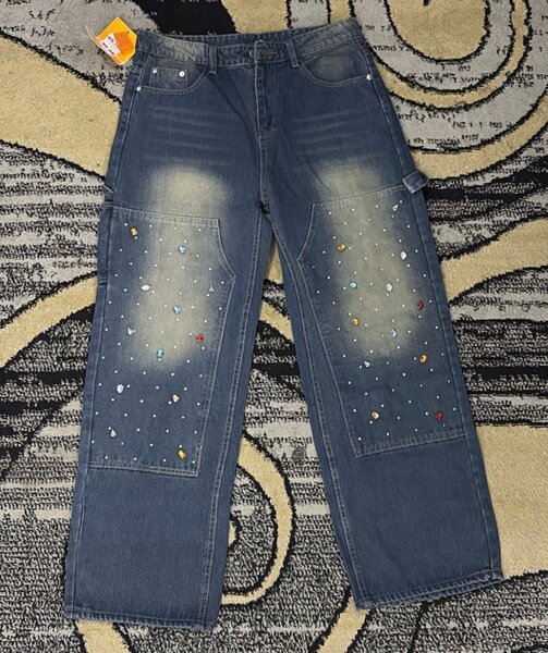 Jeans garçon perles mode