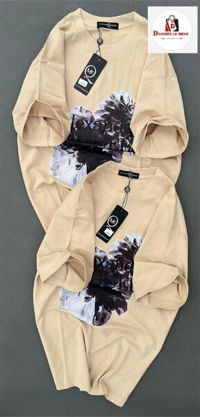 T-shirt beige imprimé floral
