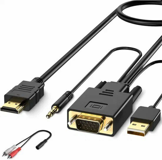 Câble VGA vers HDMI ( audio + usb ) 1.8 mètres
