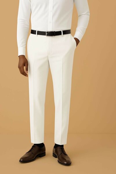 Pantalon habillé blanc homme