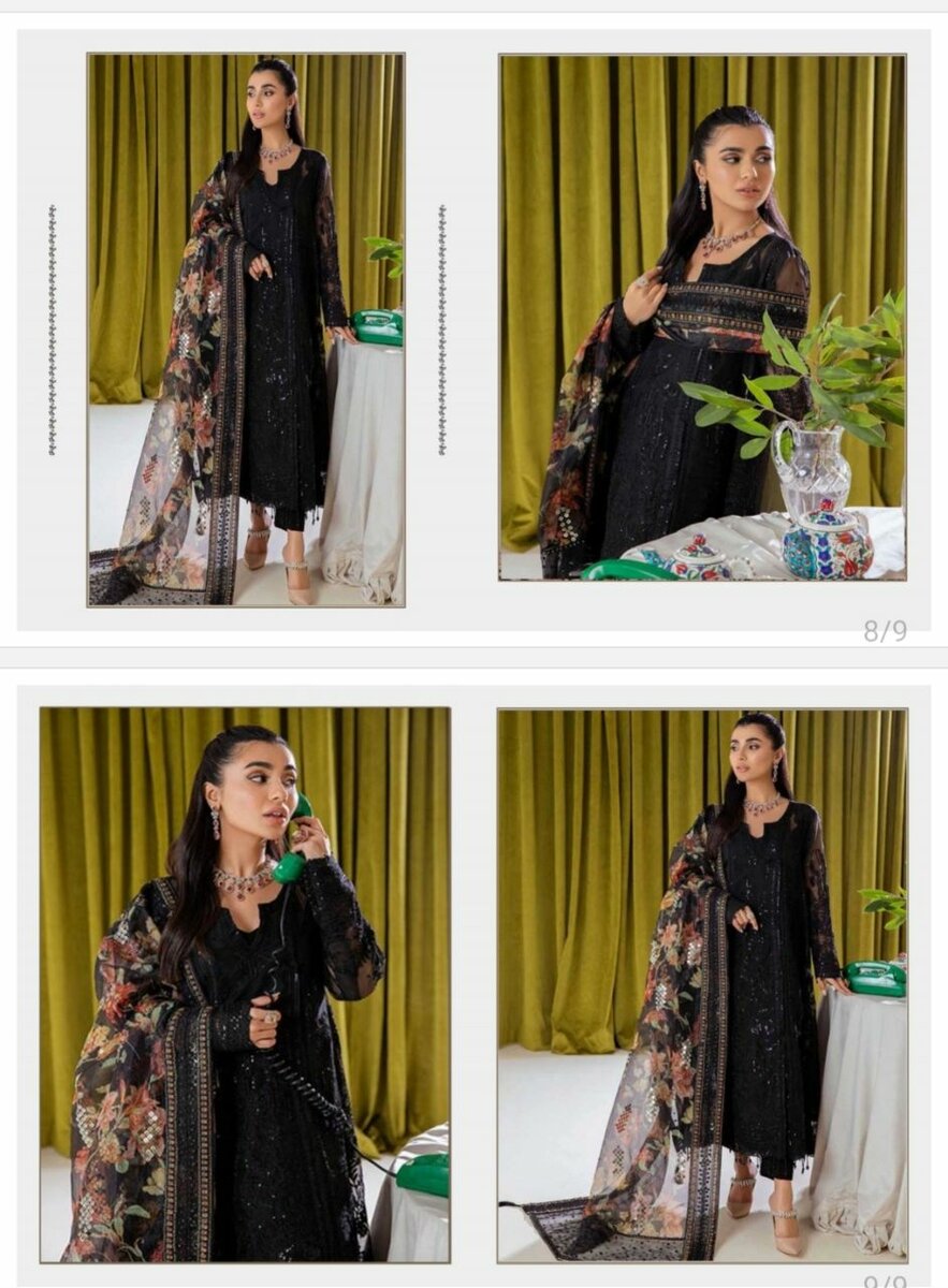 Ladies luxury organza 3 pieces