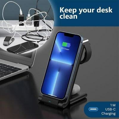 Chargeur sans fil 3 en 1 USB-C