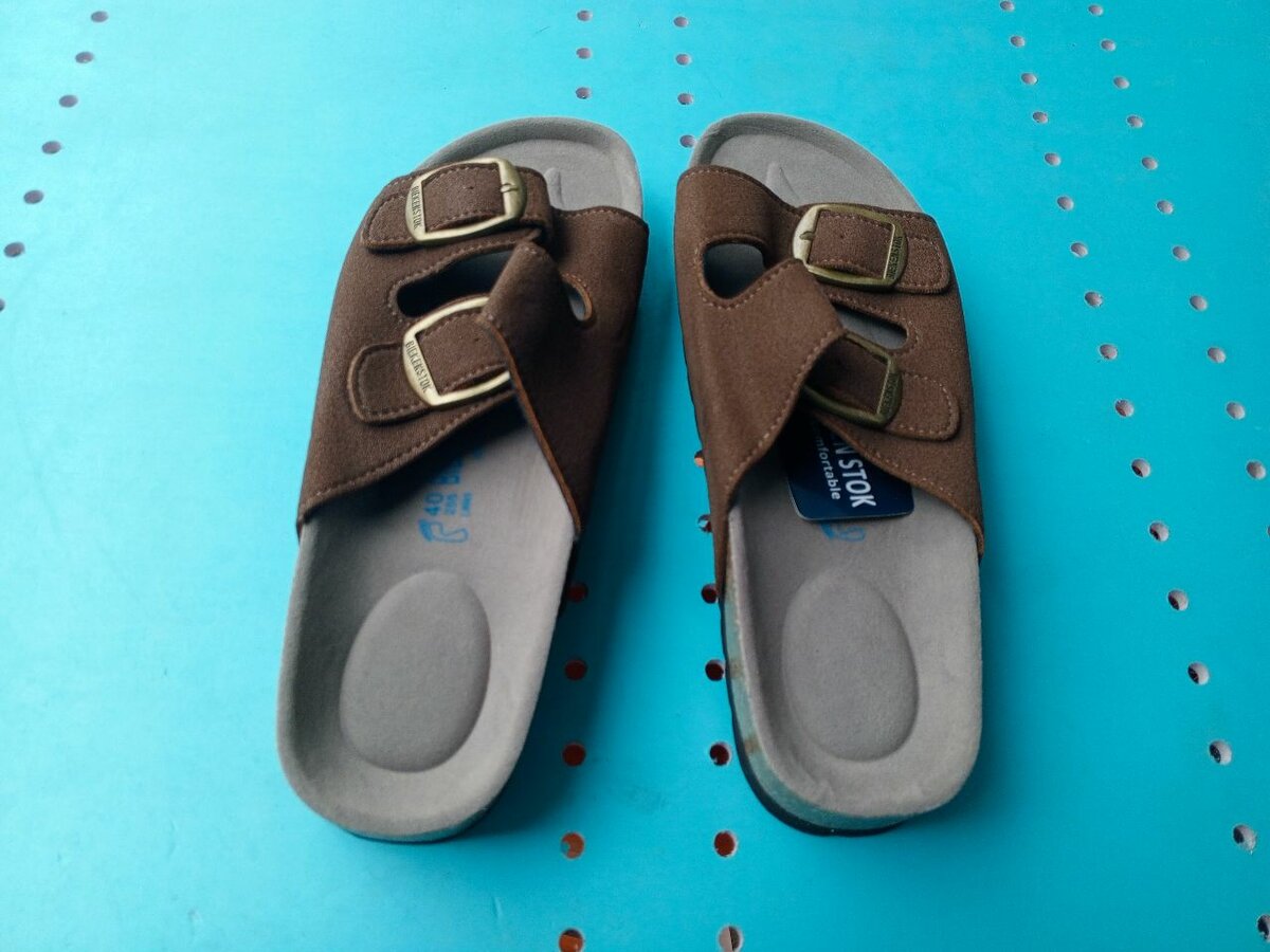 Sandales confort marron en cuir