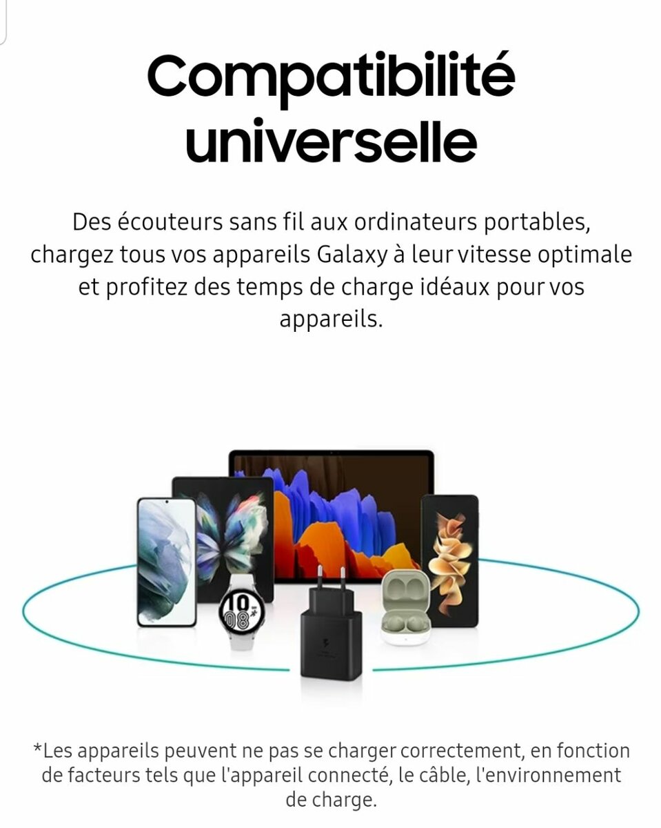 Chargeur Samsung 45w Ultra Rapide Type-C, Original