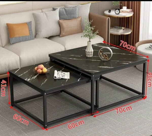 TABLE (2) BASSE IMPORTÉ BOIS EFFET MARBRE