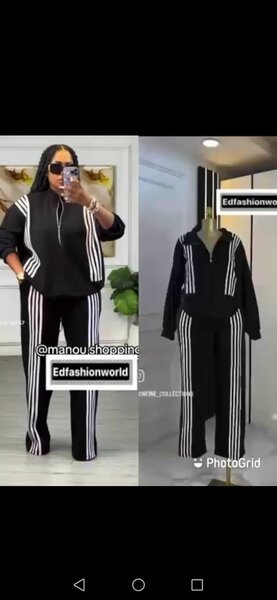 Survêtement Noir à Rayures