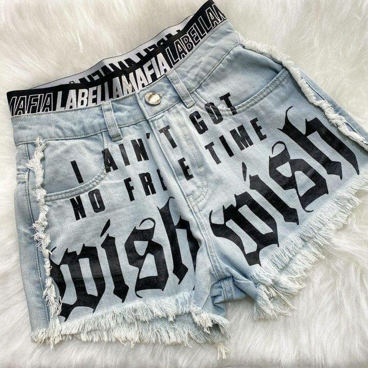 Shorts en jean imprimé tendance