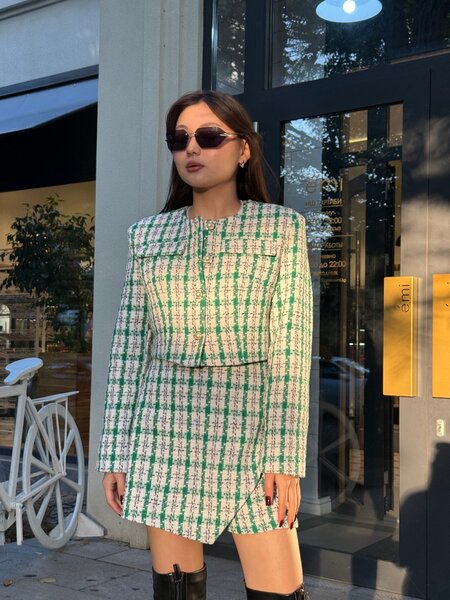 Твидовый двойка юбка-шорта 42-44