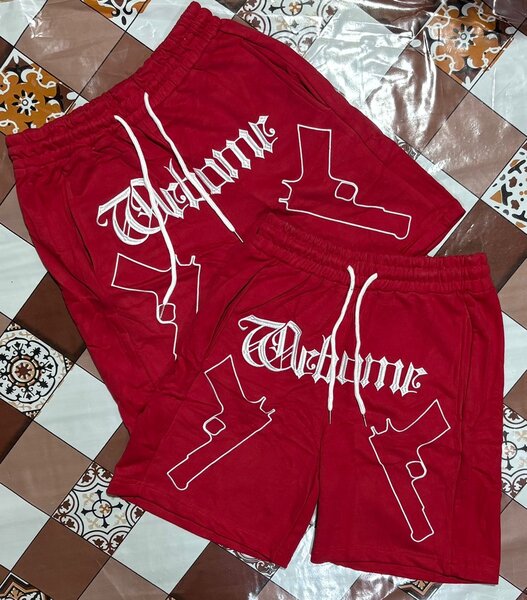 Shorts rouges "Welcome"